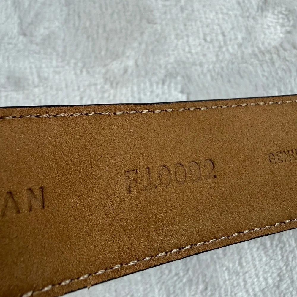 Cole Haan Leather Belt Mens 40 Brown Gold Buckle Preppy Business Dressy Polished